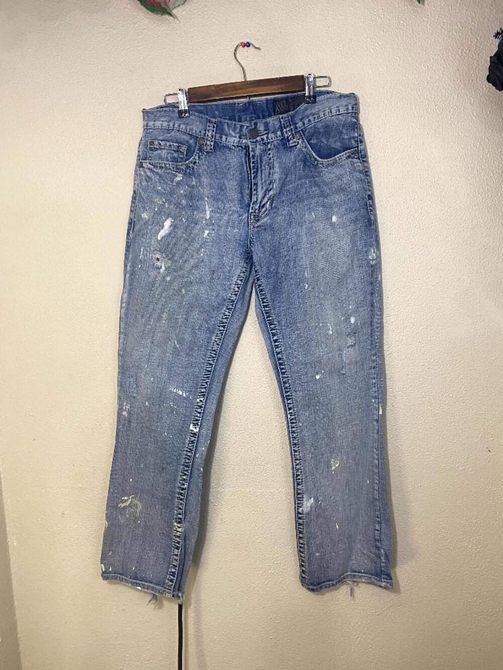 T.K. Axel Jeans Men’s 34x32 Distressed & Paint Splattered Vintage Denim